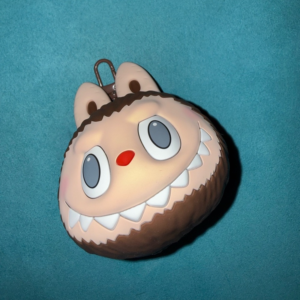 Labubu Cute Brown Monster Keychain Charm with Big Eyes Earphone Bag